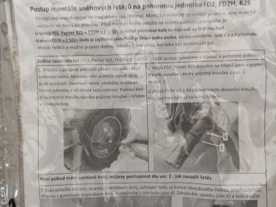 Sněžná fréza Dakr SF70 + sněžné řetězy