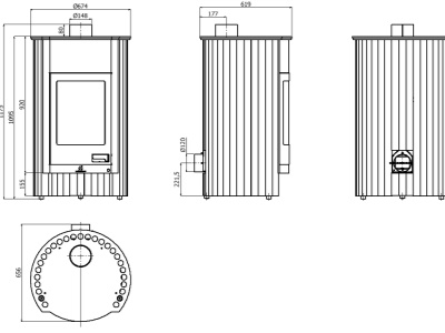 HS Flamingo GRANDE I černá - krbová kamna