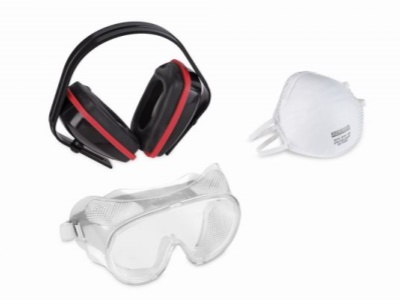 KRTS60001 - Ochranná sada (sluchátka, brýle, respirátor)