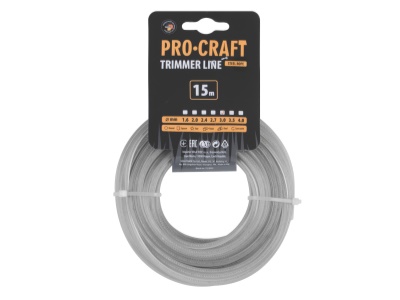 Struna žací zesílená (3mm) (15m) čtverec PROCRAFT KV/AR-3/15