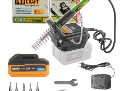 Sada aku pájecí stanice Procraft SCS60 + baterie 20/4 Turbo a nabíječka 20/1