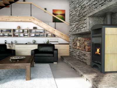 HS Flamingo BARMA 11/7 Javor - teplovodní krbová kamna s 7 kW výměníkem