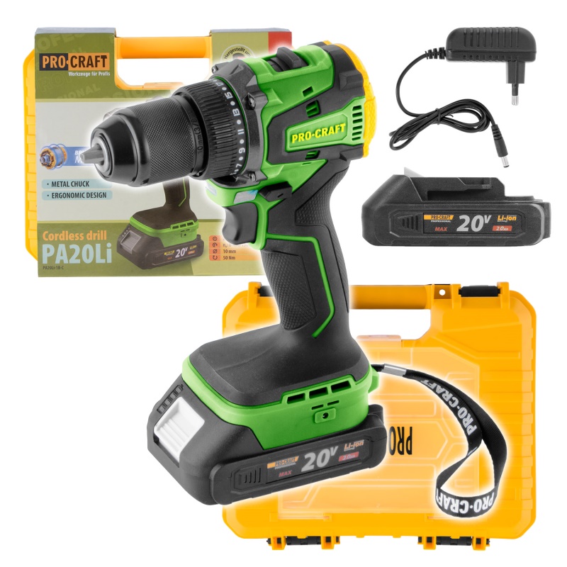 Aku vrtací šroubovák Procraft PA20Li