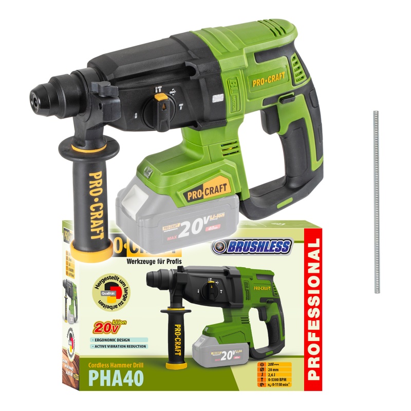 Aku vrtací kladivo Procraft PHA40bb (bez baterie a nabíječky)