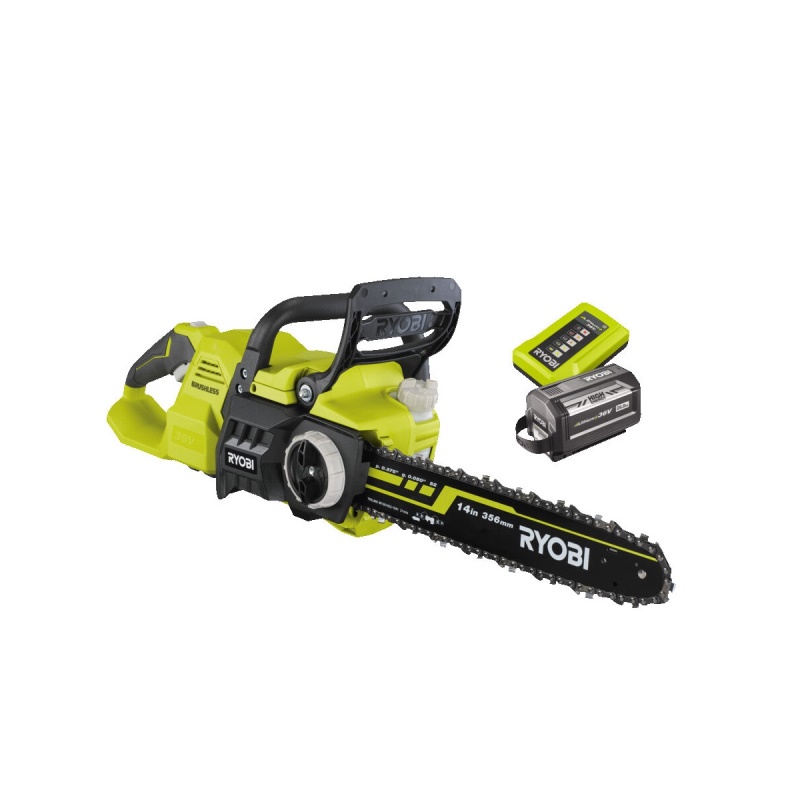 Ryobi RY36CSX35A-160 - aku 36V bezuhlíková řetězová pila MAX POWER s 6 Ah baterií a nabíječkou
