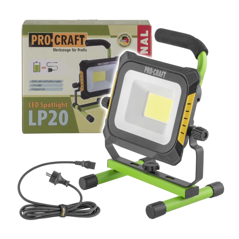 LED svítilna (reflektor) aku/220V Procraft LP20 bez akumulátoru a nabíječky