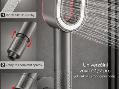 SH001B - Filtrační sprchová hlavice sada černá