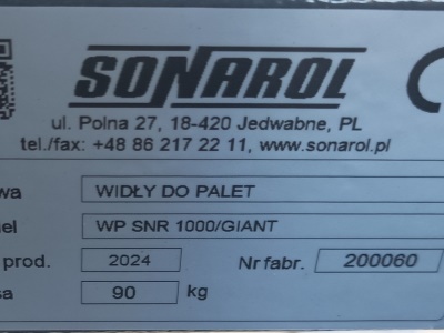 Paletizační vidle WP SNR 1000 GIANT MALÝ