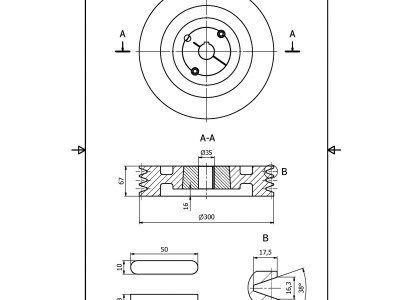 Setrvačník 24kg, pro 3 řemeny 17mm (s krytem)