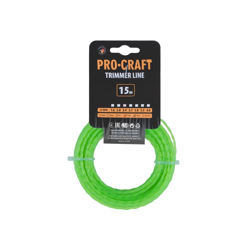 Struna žací (2.4mm) (15m) spirála PROCRAFT SP-2.4/15