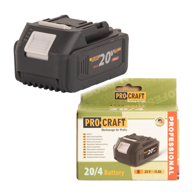 Baterie akumulátorová 20V Li-ion, 4000mAh Procraft 20/4