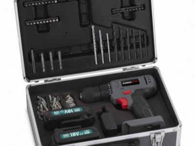 POWESET1 - Aku šroubovák / vrtačka 18V LI-ION  plus  153ks příslušenství