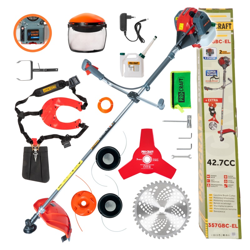 Benzínový křovinořez s elektrickým startovaním Procraft 357GBC-EL
