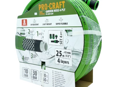 Zelená zahradní hadice Procraft PR-4GH1325F