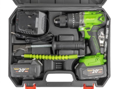 Aku vrtací šroubovák s příklepem Procraft SPA18BL Brushless se sadou bitů DBS-101