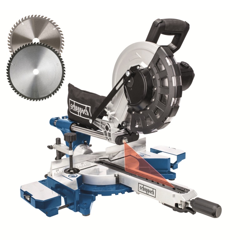 Scheppach HM 254 - pokosová pila s potahem a laserem + 2. kotouč