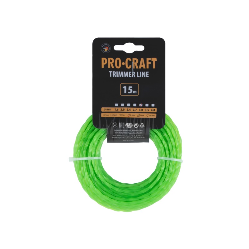 Struna žací (3mm) (15m) spirála PROCRAFT SP-3/15