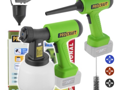 Aku stříkací pistole Procraft PSE22bb s funkcí ofukování (bez baterie a nabíječky)