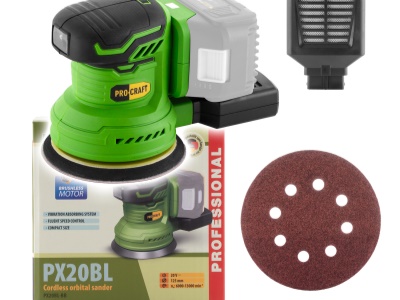 Excentrická aku bruska Procraft PX20BL  (bez baterie a nabíječky)
