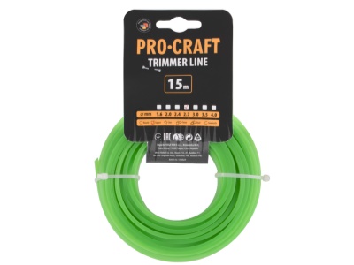 Struna žací  (2.7mm) (15m) čtverec PROCRAFT KV-2.7/15