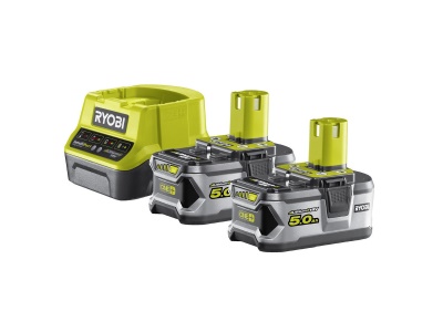 Ryobi RC18120-250 - sada 2x 18 V lithium iontová baterie 5 Ah s nabíječkou RC18120 ONE+