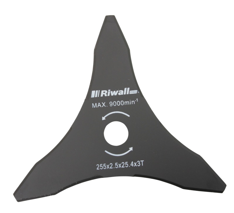 Riwall PRO Trojzubý žačí nůž pro křovinořezy ( 255 x 2,5 x 25,4 mm )