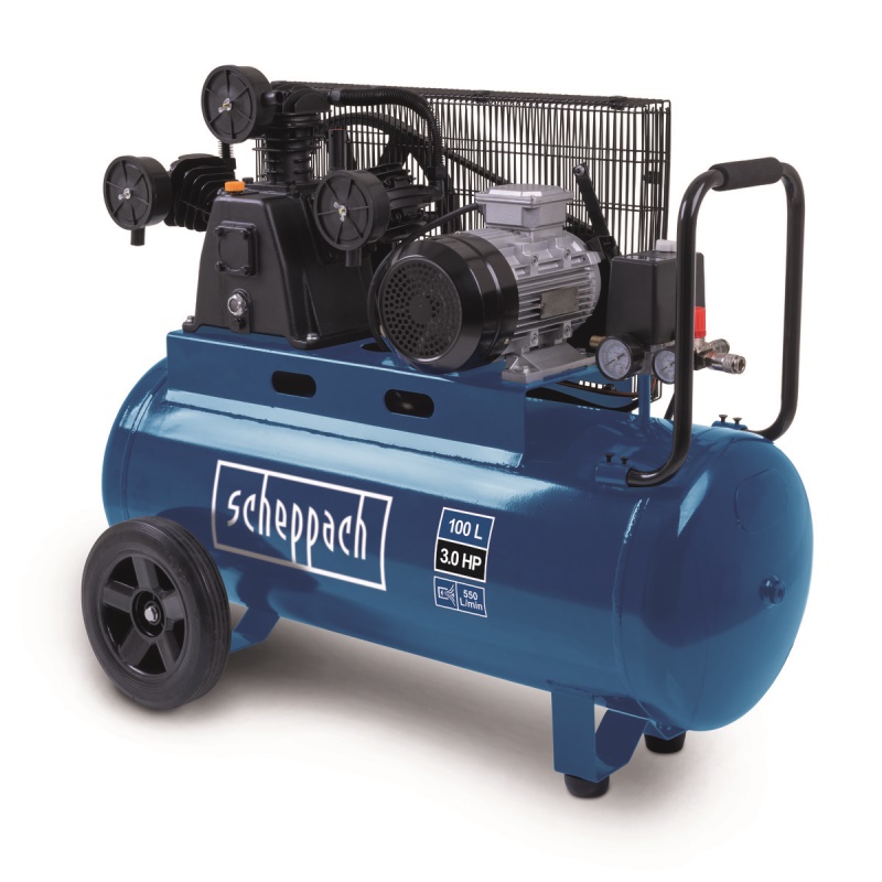Scheppach HC 550 tc - olejový tříválcový řemenový kompresor 100 l