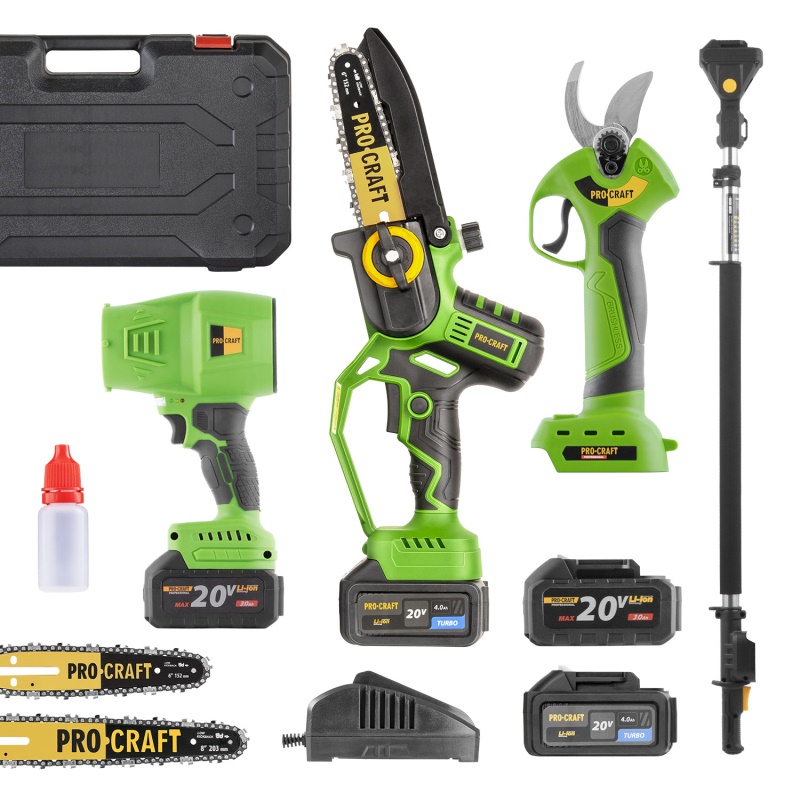 Sada aku ruční pilka PKA32Li a nůžky na větve ES28Libb, aku fukar PB18 + nástavec EP2.0R