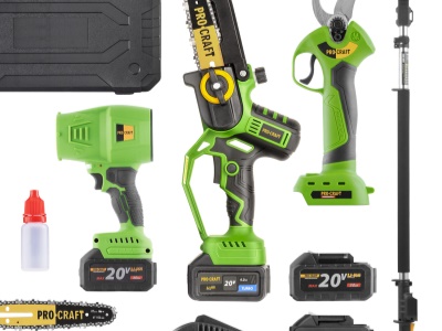 Sada aku ruční pilka PKA32Li a nůžky na větve ES28Libb, aku fukar PB18 + nástavec EP2.0R