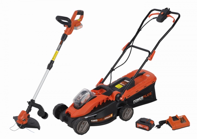 POWDPG7557 - Aku sekačka 40V LI-ION 320 mm  plus  vyžínač 20V  plus  nabíječka  plus  baterie 40V 2,0 Ah 