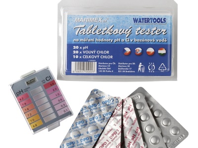 Tester na pH a chlor. koncentraci