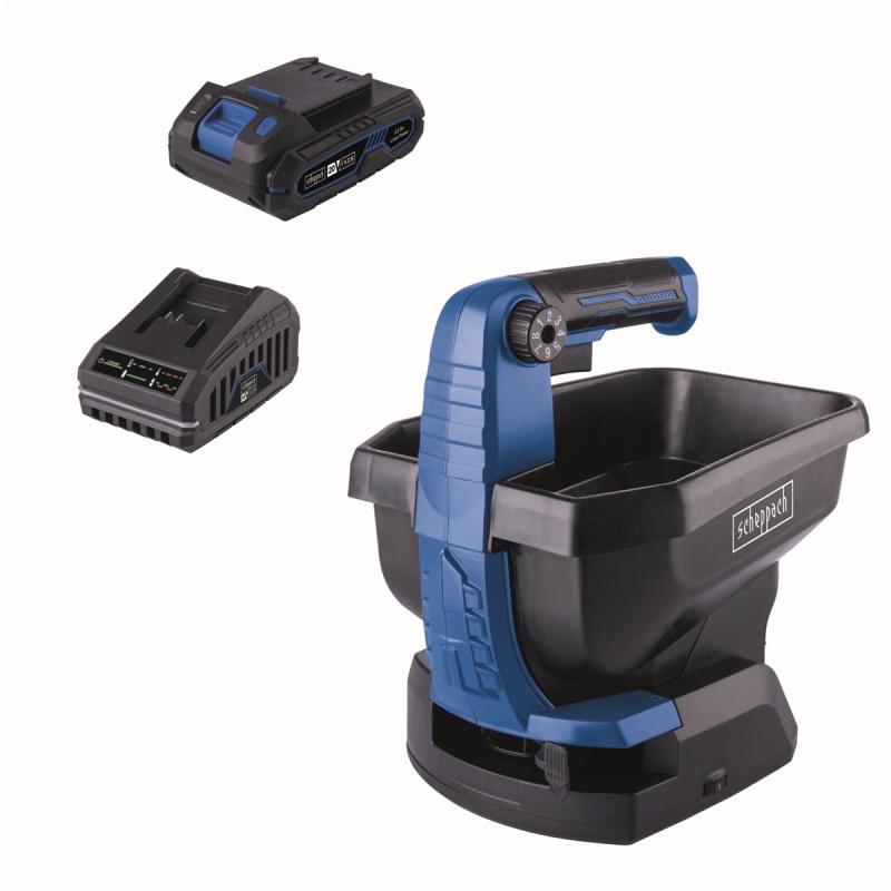 Scheppach C-GSP800-X-SET S - 20 V IXES aku rozmetadlo + 2Ah baterie + nabíječka 2,4 A