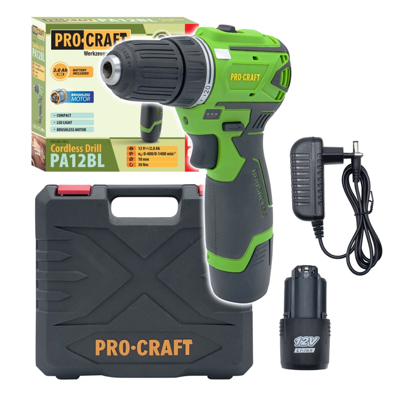 Aku vrtací šroubovák Procraft PA12BL