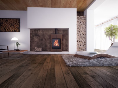 HS Flamingo SAPORO 11/7 hnědá - teplovodní krbová kamna s 7 kW výměníkem