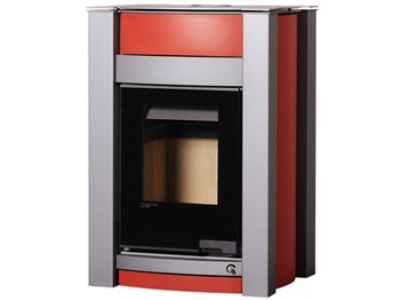 HS Flamingo KALMAR 11/5 červená - teplovodní krbová kamna s 5 kW výměníkem