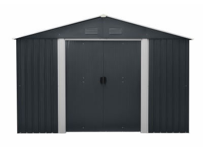 Riwall PRO RMSA 12x10 Anthracite - zahradní domek kovový 3 x 3,7 m se sedlovou střechou antracit
