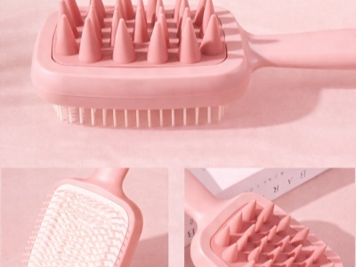 MKP - Masážní kartáč na hlavu růžový