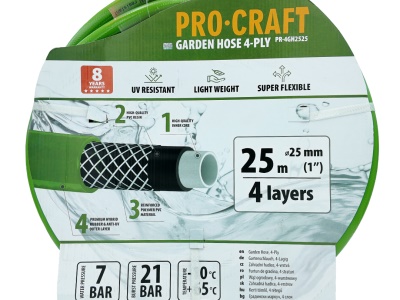 Zelená zahradní hadice Procraft PR-4GH2525