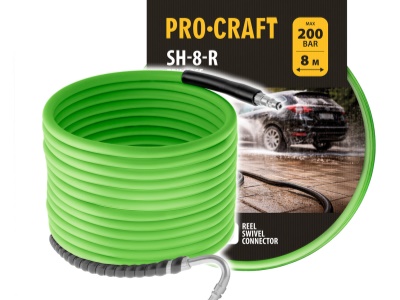 Hadice pro vysokotlaké čističe (úhlový konektor pro naviják) Procraft SH-8-R, 8m