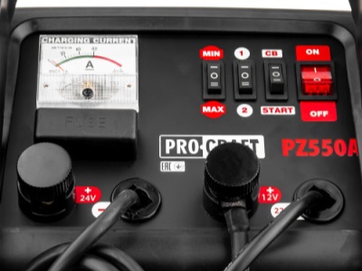 Nabíječka autobaterií se startovacím zdrojem Procraft PZ550A