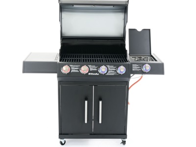 Riwall PRO RGG 41 EXL - luxusní plynový gril 17 kW se čtyřmi hořáky a bočním vařičem