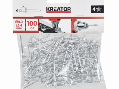 KRTH62703 - Trhací nýty 4,0x6,4mm 100ks