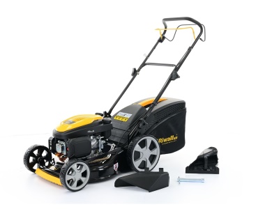 Riwall PRO RPM 4640 PRO - Multifunkční travní sekačka 4 v 1 s benzinovým motorem a pojezdem