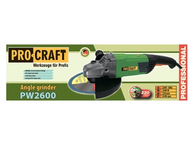 Bruska úhlová PROCRAFT PW2600, 230mm