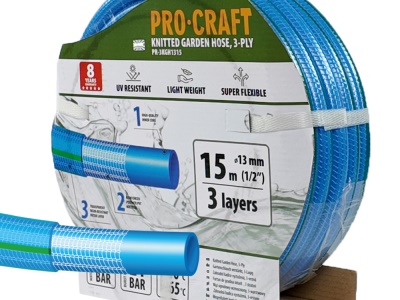 Modrá zahradní hadice Procraft PR-3KGH1315 3 vrstvy, 1/2" 15m