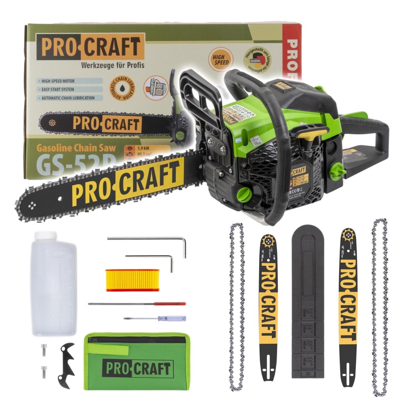 Benzínová řetězová pila Procraft GS-52P