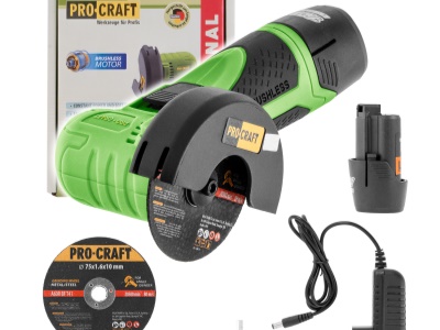Aku mini úhlová bruska Procraft PGA12 1B, 76mm