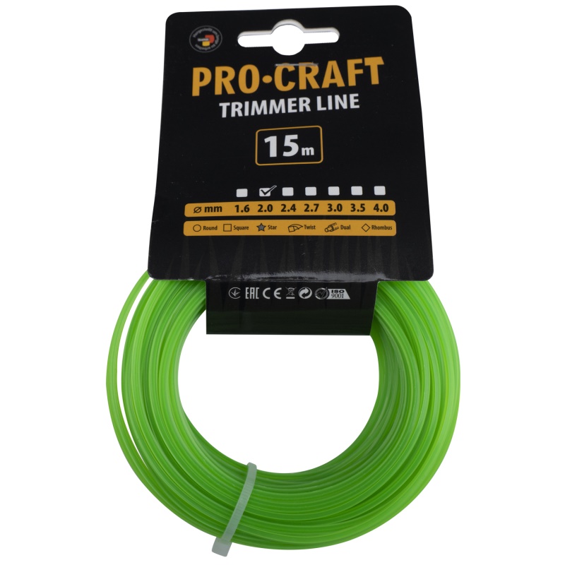 Struna (2mm) (15 m) hvězda pro křovinořez Procraft ZI-2/15