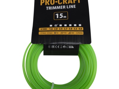 Struna (2mm) (15 m) hvězda pro křovinořez Procraft ZI-2/15