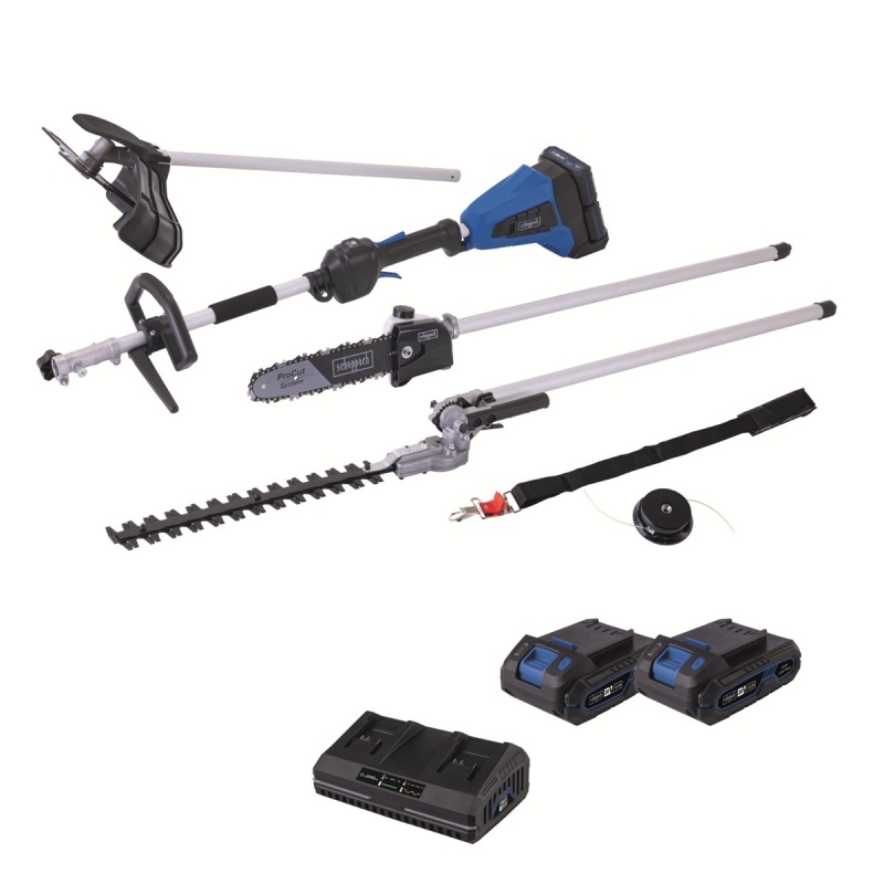 Scheppach BC-MFH400-X-SET S2 - 20 V IXES aku multifunkční stroj 4v1 + 2x 2Ah baterie + duální nabíječka 2,4 A